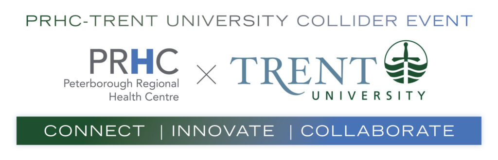Trent logo and PRHC logo with slogan: connect, innovate, collaborate