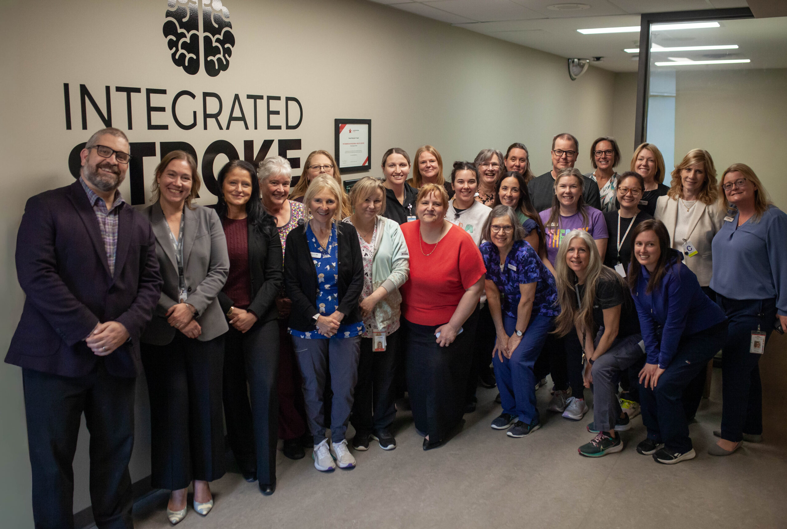 Photo of people celebrating stroke accreditation